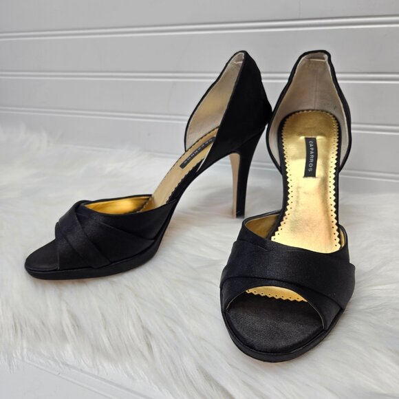 Caparros Shoes - CAPARROS Lizzie Black Crepe D' Orsay Satin Heels New In Box Women's Size 9.5